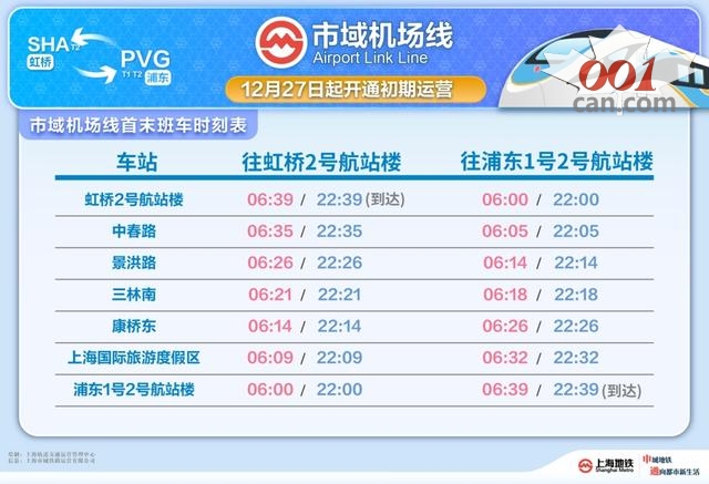 回国方便了-（浦东-虹桥）上海机场联络线12月27日开通